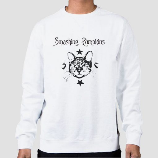 Sweatshirt White 3 Eyed Cat Smashing Pumpkins
