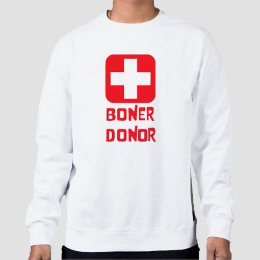Sweatshirt White Boner Donor Hubie Halloween