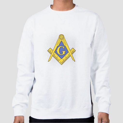 Sweatshirt White Freemason Logo Cool Masonic