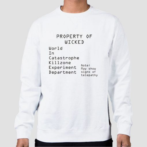 Sweatshirt White Wicked Property of Wckd