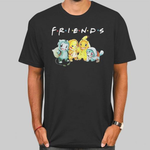 T Shirt Black Pokemon Friends Tv Show