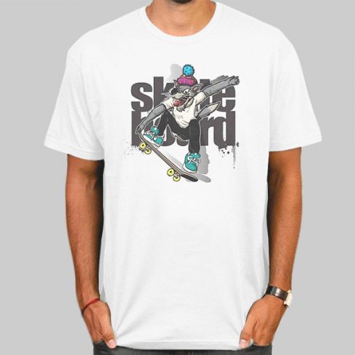 Crazy Wolf Riding Skateboard T Shirt
