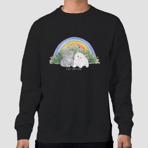 Vintage 90s Rainbow Kitten Sweatshirt