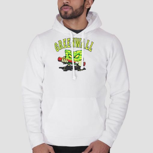 Hoodie White Funny Optic Gaming Green Wall