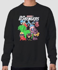 Sweatshirt Black Parody Marvel Avenger Dachshund Avengers