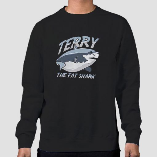 Sweatshirt Black Terry the Fat Shark Meme