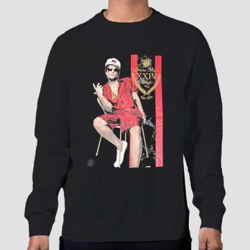 Sweatshirt Black Vintage 24K Magic Bruno Mars Tour