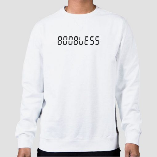 Sweatshirt White Funny Calculator Text Boobless Shirt