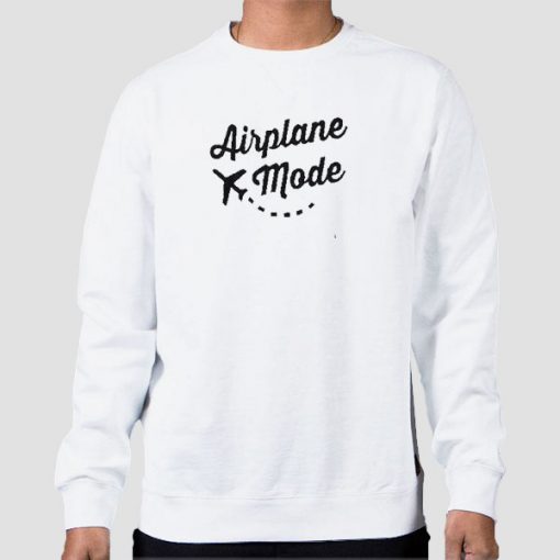 Sweatshirt White Vintage Airplane Mode