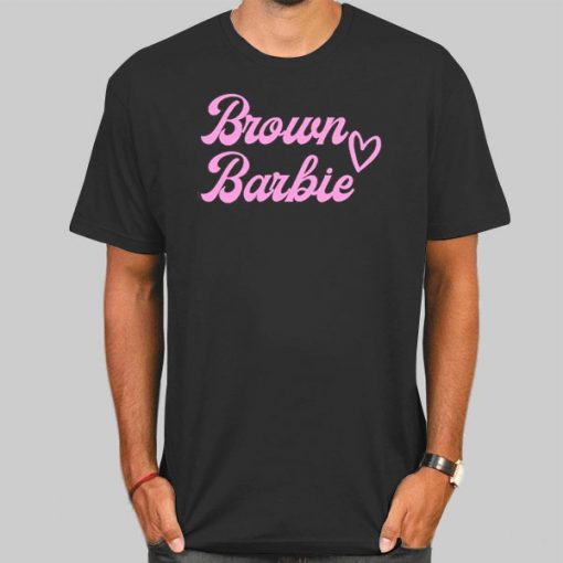 Pink Font Brown Barbie Shirt