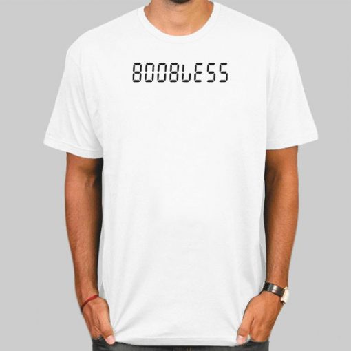 Funny Calculator Text Boobless Shirt
