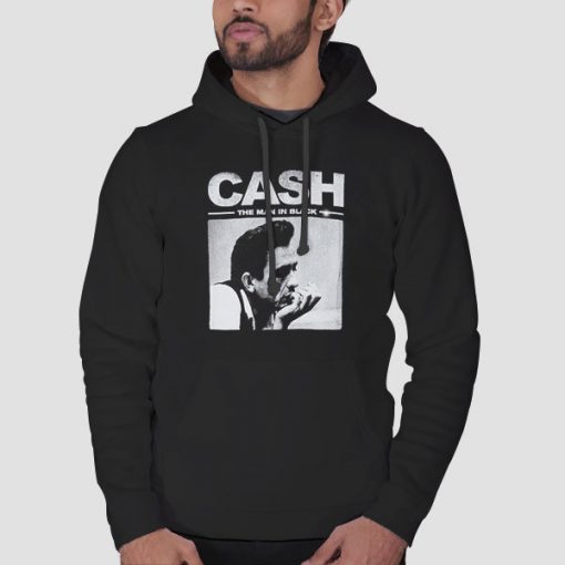 Hoodie Black Vintage 90s Johnny Cash