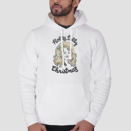 Hoodie White Funny Holy Christmas Dolly Parton