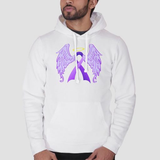 Hoodie White Graphic Ribbon Wings for Life