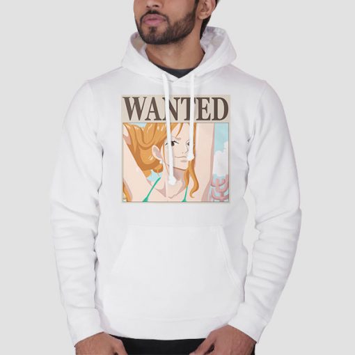 Hoodie White Nami Wanted Poster One Piece