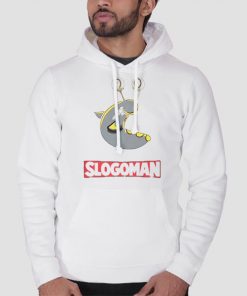 Hoodie White Slogoman Merch Logo