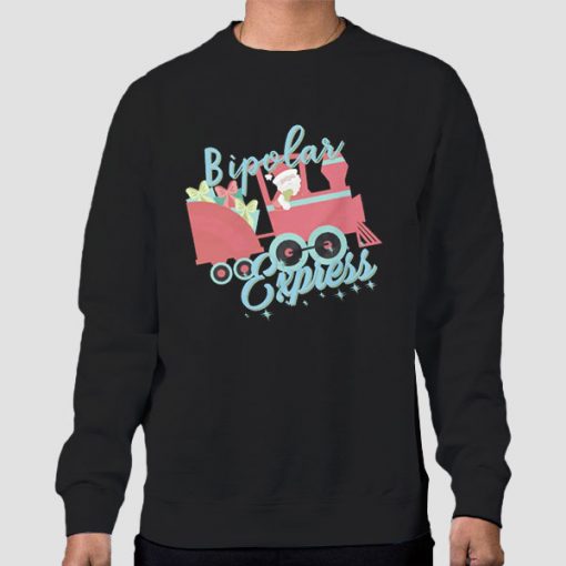 Sweatshirt Black Christmas Santa Bipolar Express