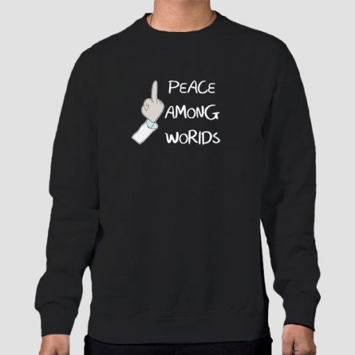 Sweatshirt Black Fuck Finger Peace Among Worlds