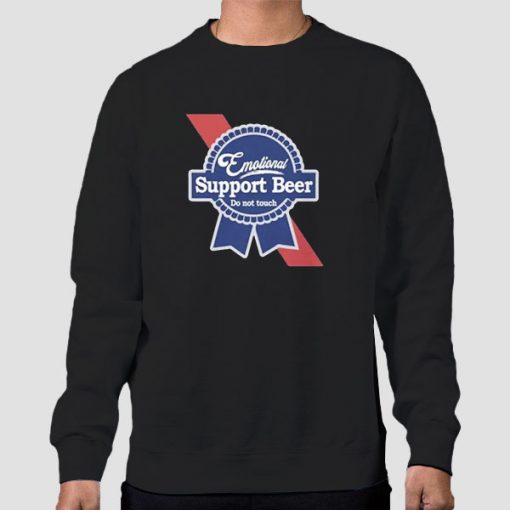 Sweatshirt Black Logo Emotional Support Beer