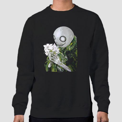 Sweatshirt Black Nier Automata Merchandise Flower Art