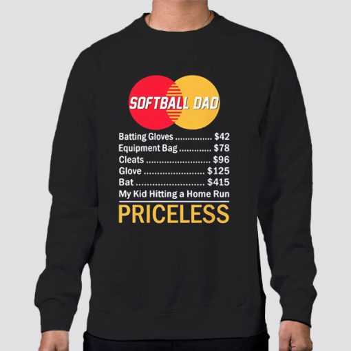 Sweatshirt Black Priceless Softball Dad