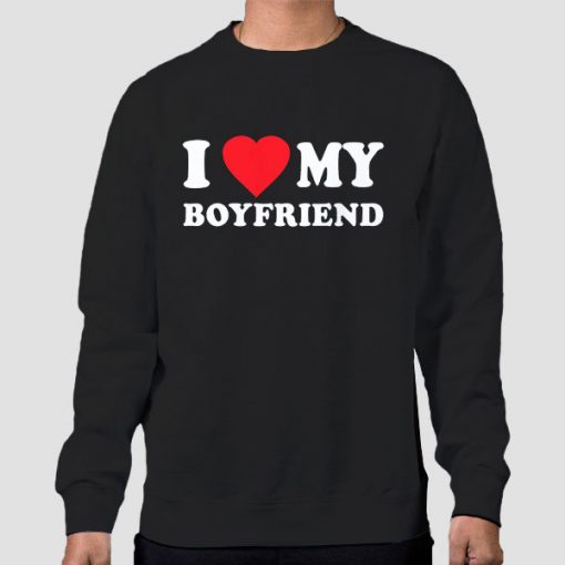 Sweatshirt Black Quotes I Love My Boyfriend