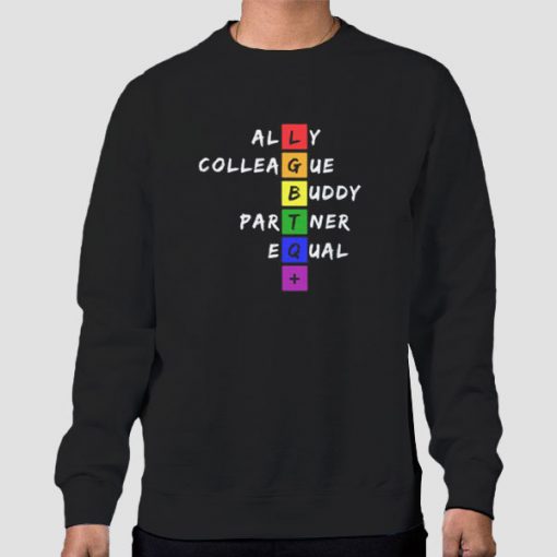 Sweatshirt Black Subtle Pride Merch Ally LGBT
