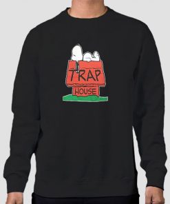 Sweatshirt Black Trap House Logo Snoopy Parody