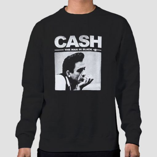 Sweatshirt Black Vintage 90s Johnny Cash
