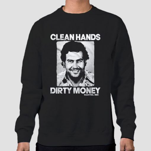 Sweatshirt Black Vintage Retro Dirty Hands Clean Money
