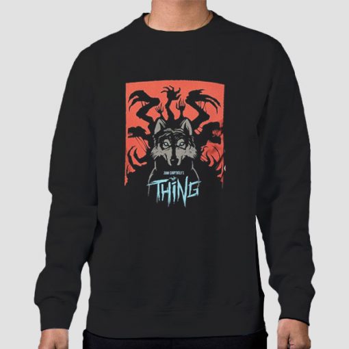 Sweatshirt Black Vintage Wolf the Thing
