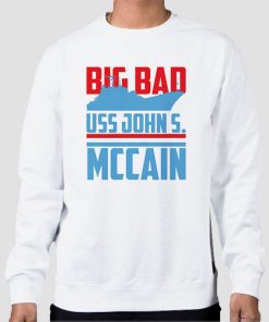 Sweatshirt White Big Bad John Uss John Mccain
