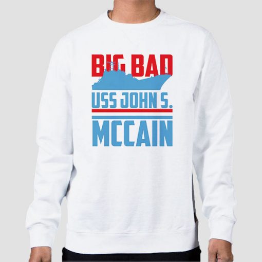 Sweatshirt White Big Bad John Uss John Mccain