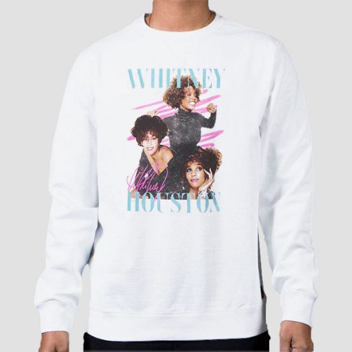 Sweatshirt White Bootleg Design Whitney Houston