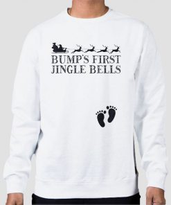 Sweatshirt White Bump First Juggle Bells Christmas Pregnancy