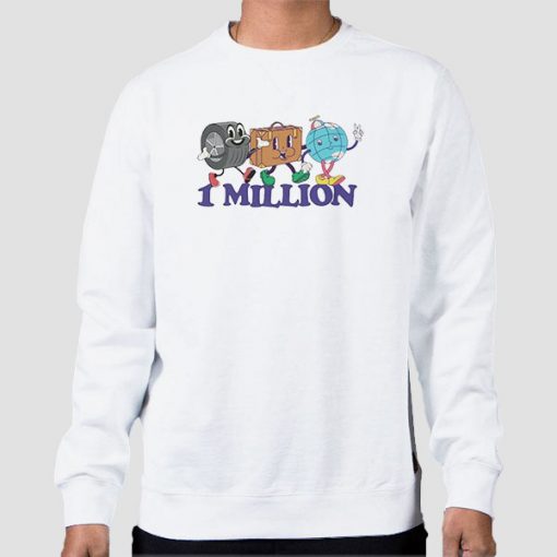 Sweatshirt White Cartoon Parody 1 Million