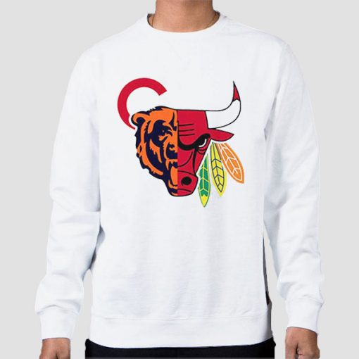Sweatshirt White Chicago Team Sports Mashup