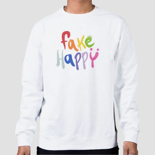 Sweatshirt White Cute Letter Fake Happy