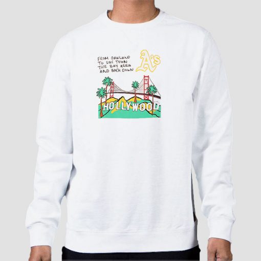 Sweatshirt White Hollywood From Oakland to Sactown