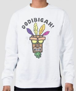 Sweatshirt White Oodibigah Crash Bandicoot