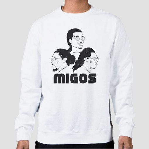 Sweatshirt White Rapper Merch Migos