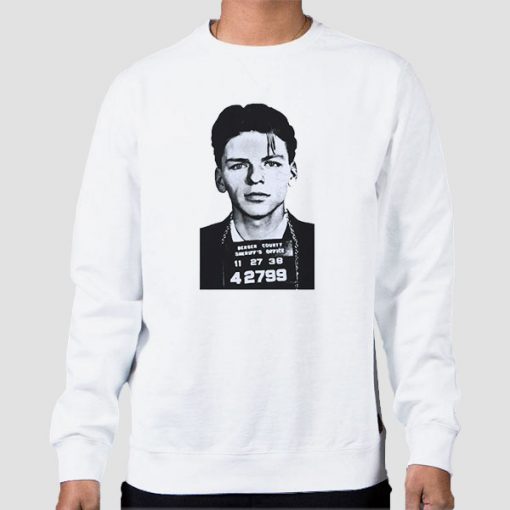 Sweatshirt White Vintage Frank Sinatra Mugshot