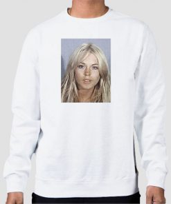 Sweatshirt White Vintage Lindsay Lohan Mugshot