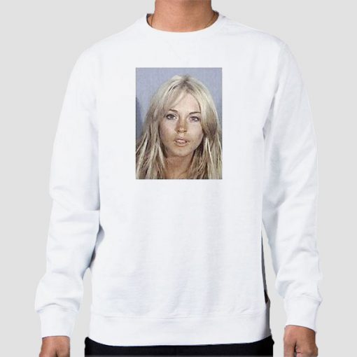 Sweatshirt White Vintage Lindsay Lohan Mugshot
