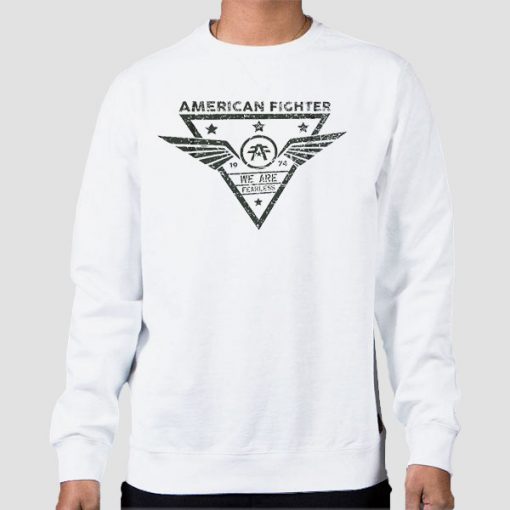 Sweatshirt White We Are Fearless American Fighter