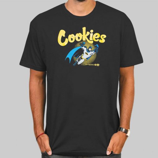T Shirt Black Batman the Caped Crusader Cookies