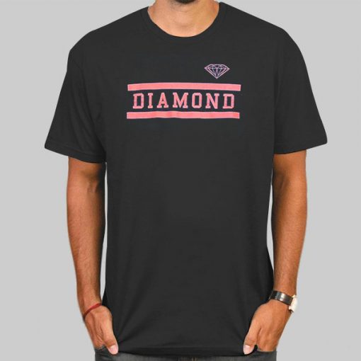 T Shirt Black Line Red Diamond