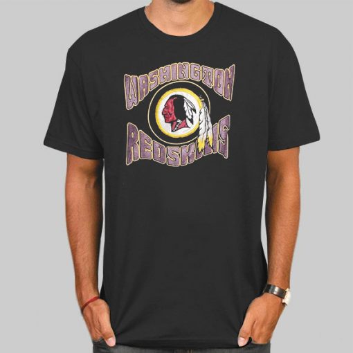 T Shirt Black Vintage 90s Washington Redskins