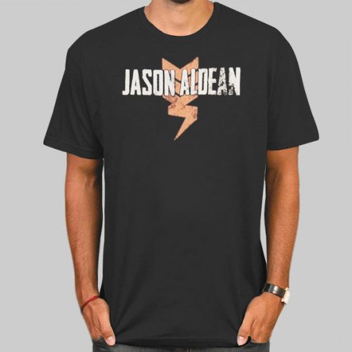 T Shirt Black Vintage Logo Jason Aldean