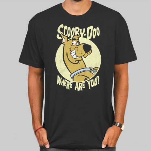 T Shirt Black Where Are You Scooby Doo